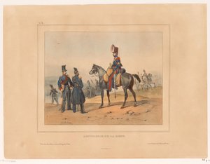 van de linie topçu Hat Topçusu (nesne üzerindeki başlık) 1832 yılında askeri rangen en kostuums van het Franse leger (seri başlığı) Askeri kostüm koleksiyonu, Fransız ordusu 1832, tür konularında temsil edilir (dizi başlığı) by Victor Adam