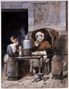 Sokakta kafe tüccarı - yazan Adam, v.1850 by Victor Adam