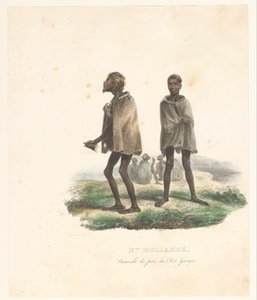 King George Sound (Batı Avustralya) Nlle sakinlerinin kıyafetleri. Hollande. Naturels du port du Roi Georges (nesne üzerindeki başlık) Astrolabe'nin Keşfi (dizi başlığı) Voyage de découvertes de l'Astrolabe (dizi başlığı) by Victor Adam