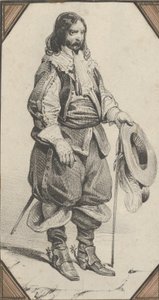 19. yüzyılın ortalarında baston ve şapka tutan adam.