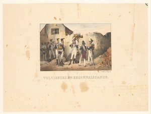Voltigeurs op verkenning Keşifteki Voltigeurs (nesne üzerindeki başlık) Askeri sahneler (dizi adı) Askeri sahneler (dizi adı) by Victor Adam