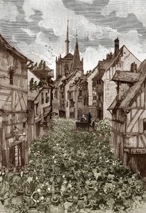 Affaire des possedes de Loudun (demons de Loudun) 1630 dolaylarında: cadı avı, şeytanla anlaşma yaptığı iddia edilen ve rahibeleri büyülemekle suçlanan Fransız rahip Urbain Grandier (1590-1634) kasapta yakılır - ( Urban Grandier, fren