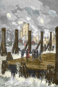 Siege de la Rochelle (1627-1628): "" Kardinal Richelieu (1585-1642), şehrin kuşatması sırasında La Rochelle barajında, Ekim 1628'de d'armes des Protestants'ı yerleştirdi"" - Cardinal de Richelieu Ekim 1628'de La Rochelle