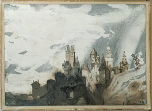 Le gay chateau (kalem ve yıkama) by Victor Hugo