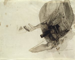 İsimsiz, c.1853-5 (kağıt üzerinde mürekkep yıkama) by Victor Hugo