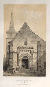 15. Yüzyılın Pitoresk Mimarisi veya Anıtları. ve XVI. Yüzyıllar: XV ve XVI Yüzyıllardan Fransa Şatosu: Levha 58, De Requeil Kilisesi (Sarthe) by Victor Petit