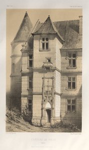 15. Yüzyılın Pitoresk Mimarisi veya Anıtları. ve XVI. Yüzyıllar: XV ve XVI Yüzyılların Fransa Kaleleri: Pl. 62, Château De Folin (Yonne) by Victor Petit