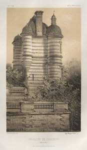 15. Yüzyılın Pitoresk Mimarisi veya Anıtları. ve XVI. Yüzyıllar: XV ve XVI Yüzyılların Fransa Şatosu: Pl. 76, Pavillon De Chaumont (Saône et Loire) by Victor Petit