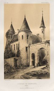 15. Yüzyılın Pitoresk Mimarisi veya Anıtları. ve XVI. Yüzyıllar: XV ve XVI Yüzyılların Fransa Kaleleri: Pl. 89, Château du Vaumissel (Calvados) by Victor Petit