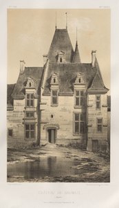 15. Yüzyılın Pitoresk Mimarisi veya Anıtları. ve XVI. Yüzyıllar: XV ve XVI Yüzyılların Fransa Kaleleri: Pl. 97, Château de Baumais (Calvados) by Victor Petit