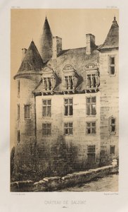 15. Yüzyılın Pitoresk Mimarisi veya Anıtları. ve XVI. Yüzyıllar: XV ve XVI Yüzyılların Fransa Şatosu: Pl.100, Château de Saligny (Müttefikler) by Victor Petit
