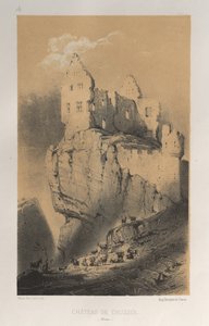 15. Yüzyılın Pitoresk Mimarisi veya Anıtları. ve XVI. Yüzyıllar: XV ve XVI Yüzyılların Chateaux De France: Pl. 30, Chateau De Crussol (Drome) by Victor Petit