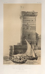 15. Yüzyılın Pitoresk Mimarisi veya Anıtları. ve XVI. Yüzyıllar: XV ve XVI Yüzyılların Fransa Kaleleri: Levha 34, Marsilya Limanı Kulesi (Bouches Du Rhône) by Victor Petit