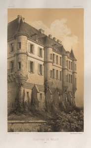 15. Yüzyılın Pitoresk Mimarisi veya Anıtları. ve XVI. Yüzyıllar: XV ve XVI Yüzyılların Chateaux De France: Levha 35, Château De Mello (Oise) by Victor Petit