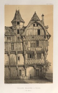 ...lütfen. 21, Old Houses A Rouen Seine-Inferieure, 1860'da yayınlandı. by Victor Petit