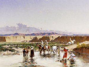Bir Vahada Sulayan Arap Atlıları,