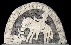 Bir atlı ile runestone by Viking