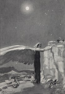Mihail Lermontov, 1913-1914 tarafından yazılan Şeytan şiirine örnek by Viktor Dmitrievich Zamiraylo