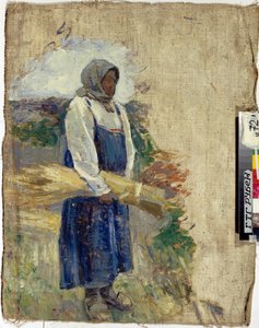 Bir orakçı (une moissonneuse) - Peinture de Viktor Elpidiforovich Borisov Musatov (Borissov Moussatov)(1870-1905), Tuval üzerine yağlıboya 1896 - Devlet Tretyakov Galerisi, Moskova 49,5x39,5
