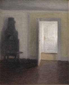 İç mekan. Eski Bir Soba by Vilhelm Hammershøi