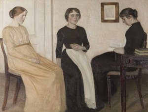 Üç genç kadın, 1888. by Vilhelm Hammershøi