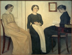 üç genç kadın by Vilhelm Hammershoi