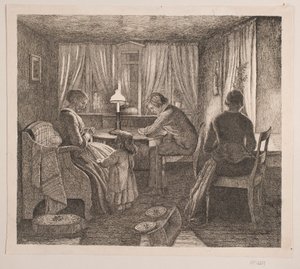 Sanatçının Ailesi ile İç Mekan by Vilhelm Kyhn