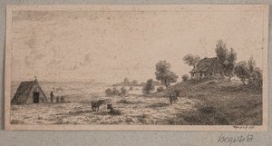Bir çiftlik evi ve bir kır evi ile manzara by Vilhelm Kyhn