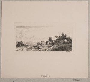 Bir çiftlik evi ve bir kır evi ile manzara by Vilhelm Kyhn