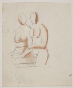 2 çıplak kadınla kompozisyon çalışması by Vilhelm Lundstrøm