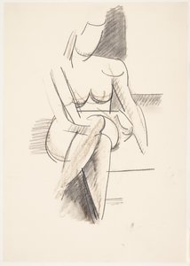 Oturan kadın modeli, önden görünüm by Vilhelm Lundstrøm