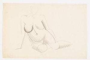 Oturan çıplak model, sağa dönük by Vilhelm Lundstrøm