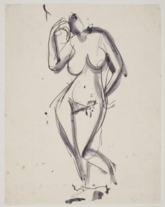 Ayakta kadın modeli by Vilhelm Lundstrøm