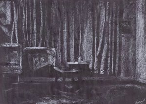 Mum ışığında perdeler by Vincent Alexander Booth