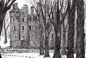 Huntly Castle İskoçya, 2007, (kağıt üzerine mürekkep) by Vincent Alexander Booth