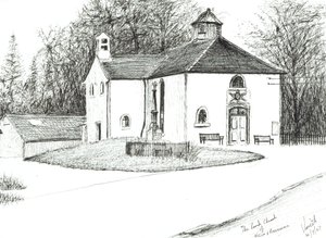 Killin & Ardeonaig Parish Church, 2007, (Kağıt üzerine mürekkep) by Vincent Alexander Booth