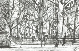 Madison square park New York, 2003, (Kağıt üzerine mürekkep) by Vincent Alexander Booth