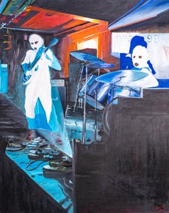 Manchester Binge, 2022 (tuval üzerine yağlı boya) by Vincent Alexander Booth