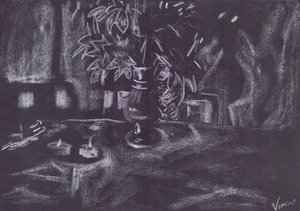 Mum ışığında odaya bitki by Vincent Alexander Booth