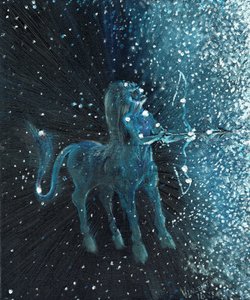 Yıldız burcu Yay, 2016, (tuval üzerine yağlı boya) by Vincent Alexander Booth