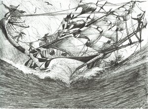 Storm Creators Arctic Ocean, 2017, (Kağıt Üzerine Mürekkep) by Vincent Alexander Booth