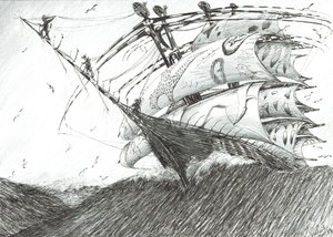 Storm Creators Barents Sea, 2017, (Kağıt üzerine mürekkep) by Vincent Alexander Booth