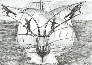 Storm Creators Bismarck Sea, 2017, (Kağıt Üzerine Mürekkep) by Vincent Alexander Booth