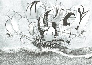 Storm Creators Bohol Sea, 2017, (Kağıt Üzerine Mürekkep) by Vincent Alexander Booth