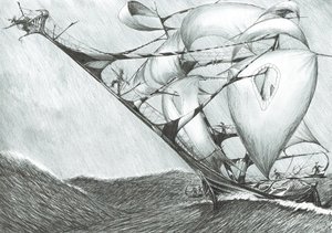 Storm Creators Hazar Denizi, 2017, (Kağıt Üzerine Mürekkep) by Vincent Alexander Booth