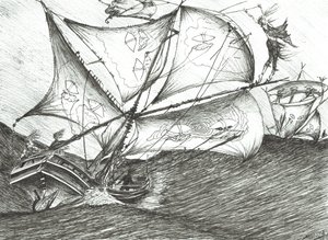 Storm Creators Hint Okyanusu, 2017, (Kağıt Üzerine Mürekkep) by Vincent Alexander Booth