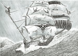 Storm Creators Irish Sea, 2017, (Kağıt Üzerine Mürekkep) by Vincent Alexander Booth