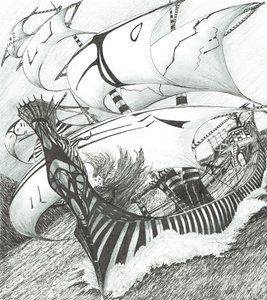 Storm Creators Java Sea, 2017, (Kağıt Üzerine Mürekkep) by Vincent Alexander Booth