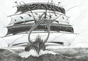 Storm Creators King Haakon VII Sea, 2017, (Kağıt Üzerine Mürekkep) by Vincent Alexander Booth