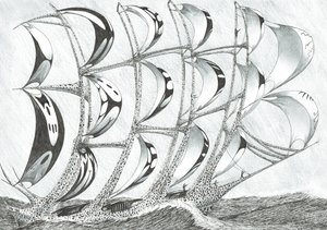 Storm Creators Laccadive Sea, 2017, (Kağıt Üzerine Mürekkep) by Vincent Alexander Booth